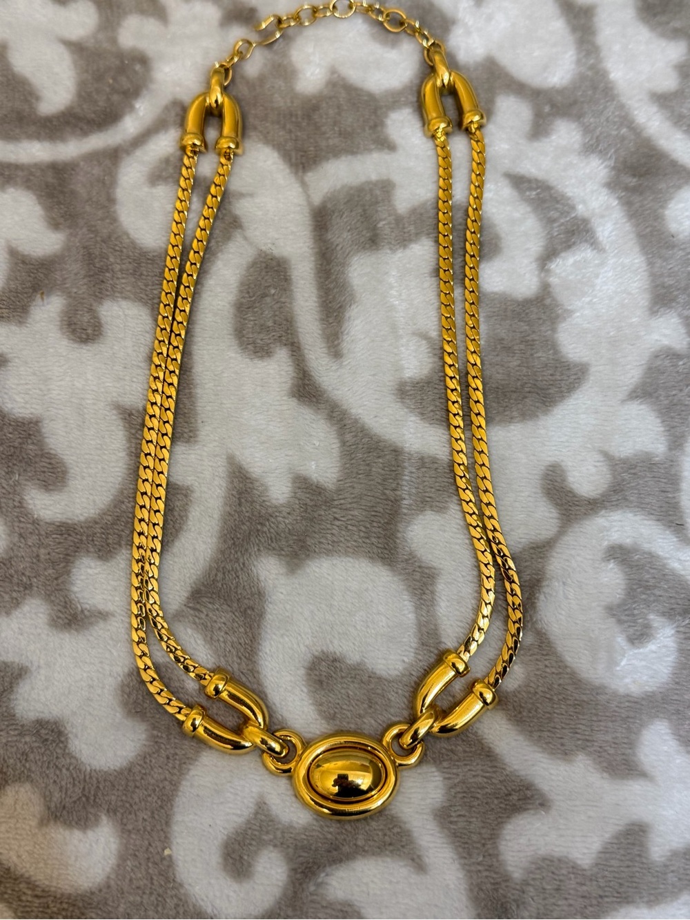 Gold Double-Chain Statement Necklace - Women's Jewelry